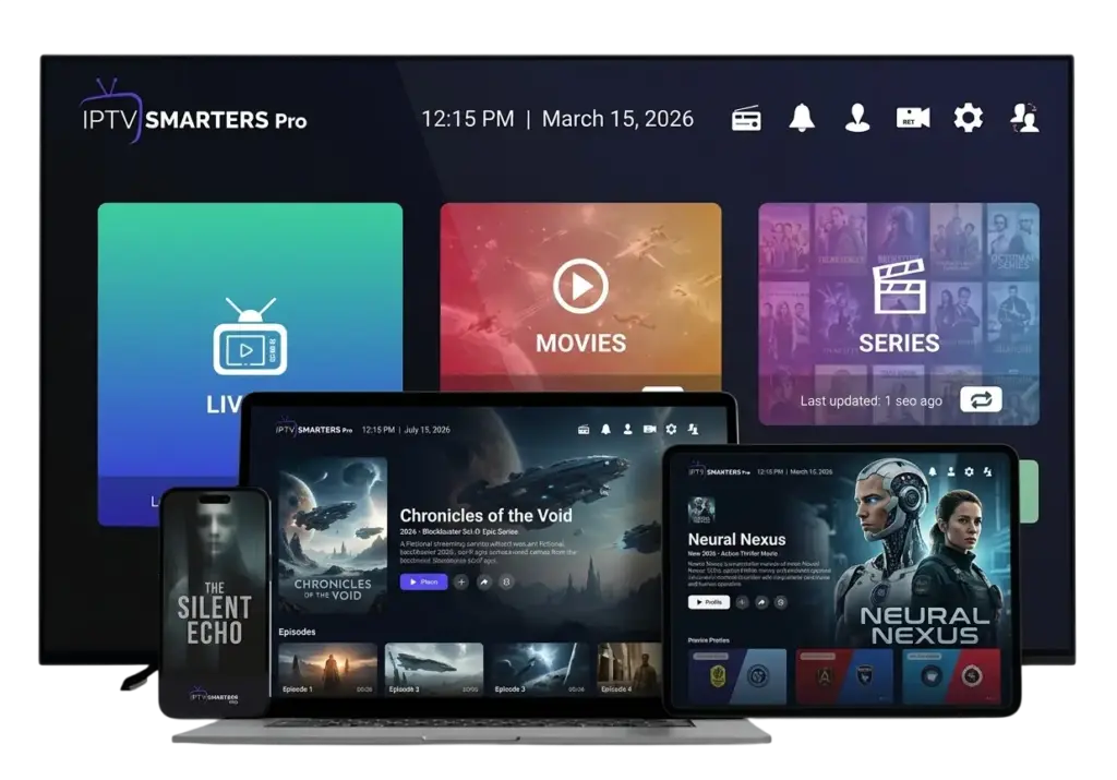 IPTV Smarters Pro funcionando em TV, notebook, tablet e celular